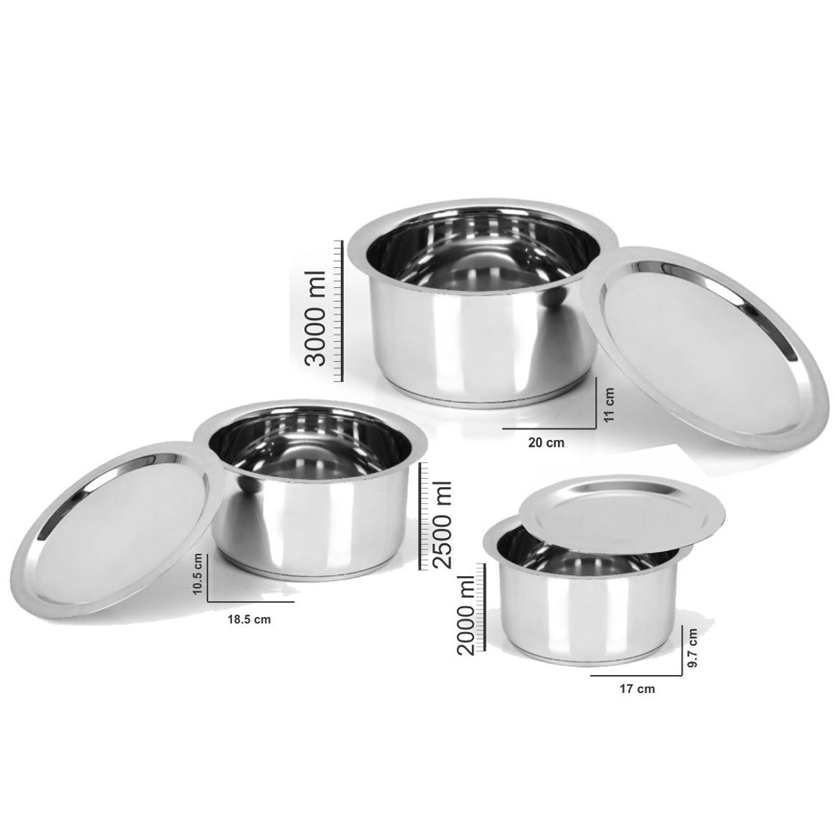 Stainless Steel Patila/Tope/Tasla  with Capsulated Induction bottom and SS Lid.